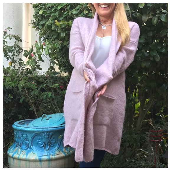 SOLD - Wrap Cardigan in Mauve Pink - Picture 3 of 8